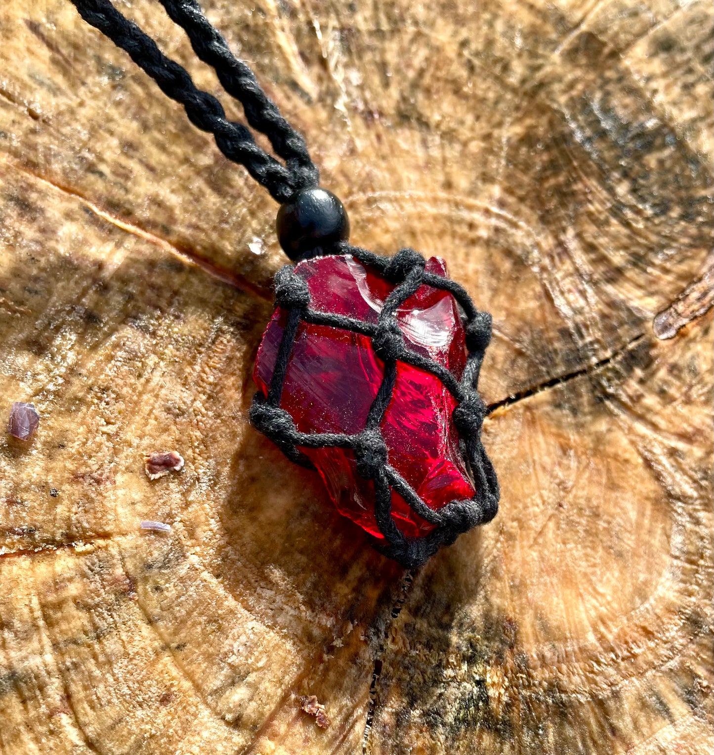 Pendentif d'intention : ANDARA ~ Fraise des bois Emeraude | 17 g