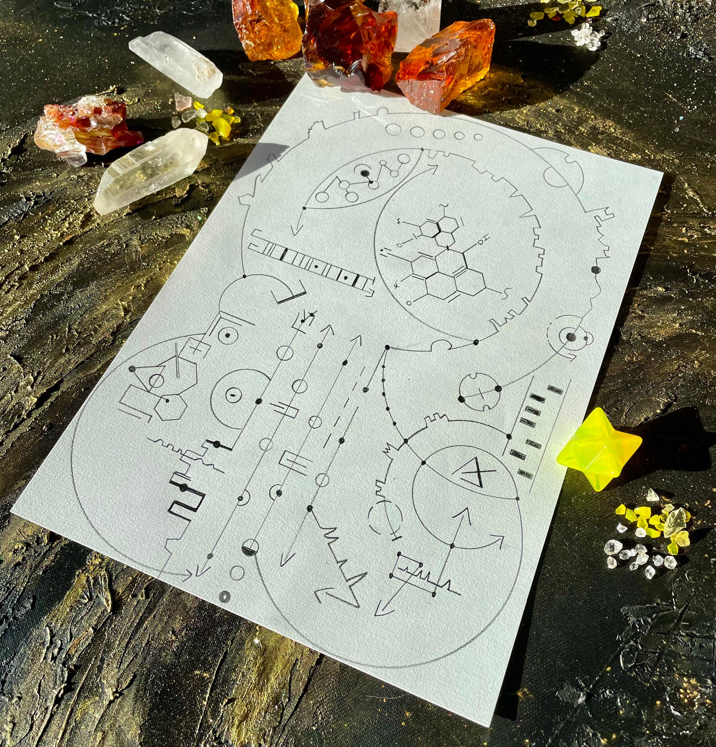 Dessin énergétique vibratoire avec andaras