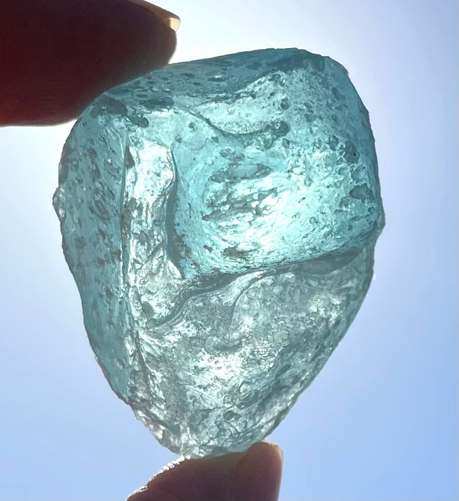 Rare Cristal bleu ETHERIUM ~ 30 g | minéral Afrique ANDARA | A242