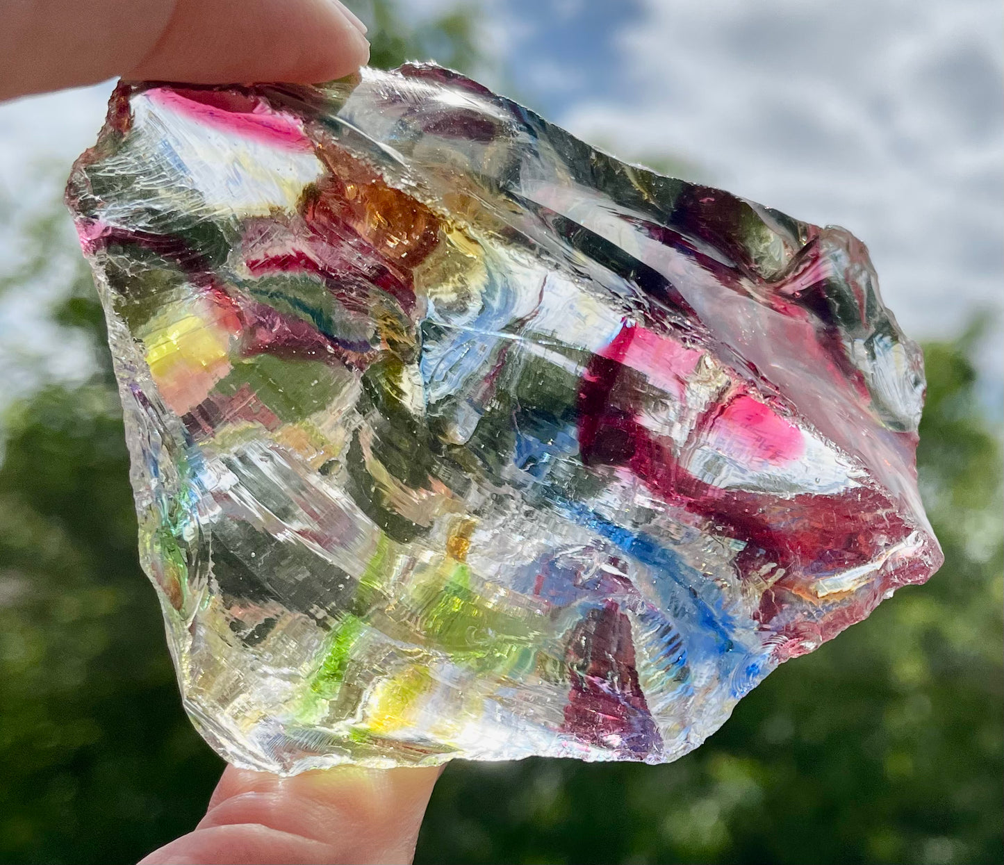 ANDARA• clear Rainbow Oracle 168 g ~ pierres andaras