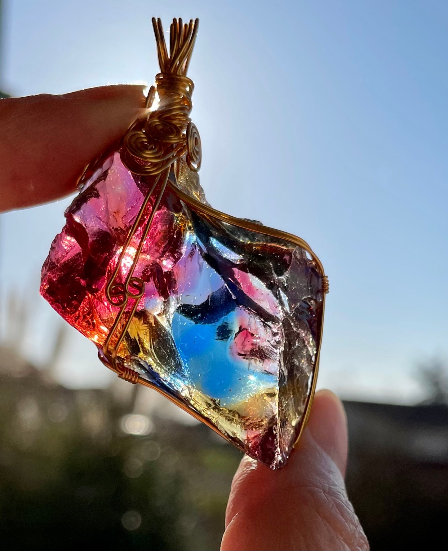 pendentif andara arc en ciel, rainbow, bijou