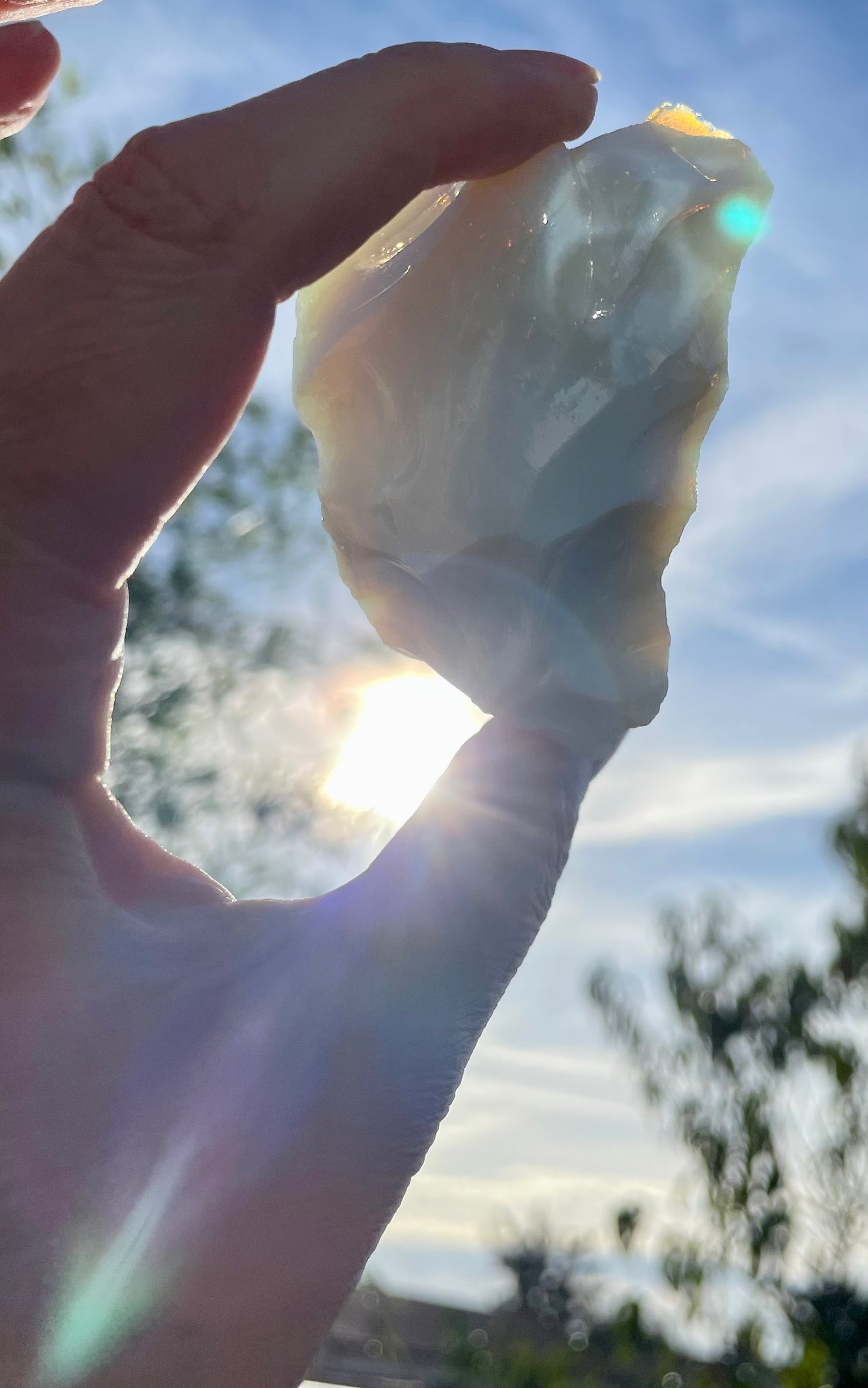 ANDARA UNion de l'Amour et de la Sagesse Blanc bleuté 122 g | cristal quantique 5D / REF 8