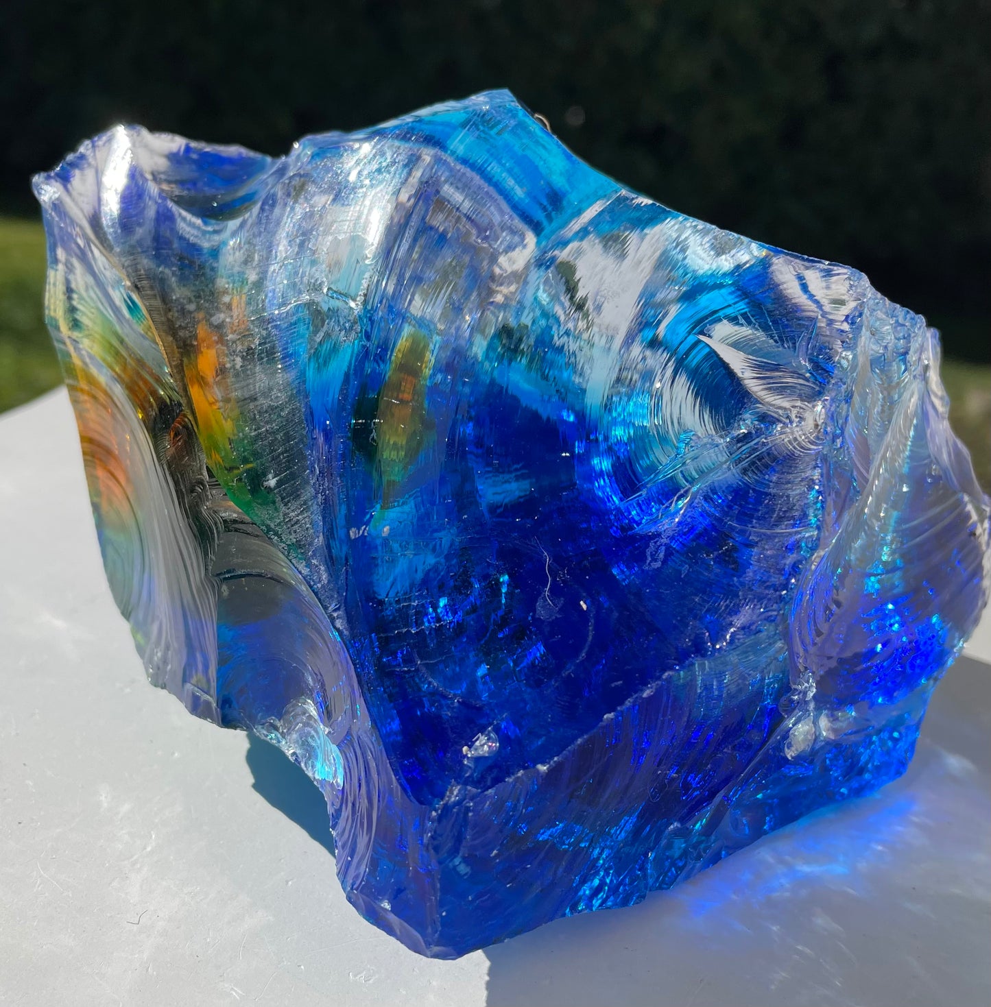 Rare ANDARA• ALTAR Temple Rainbow Bleu 2176 g | cristal quantique 5D