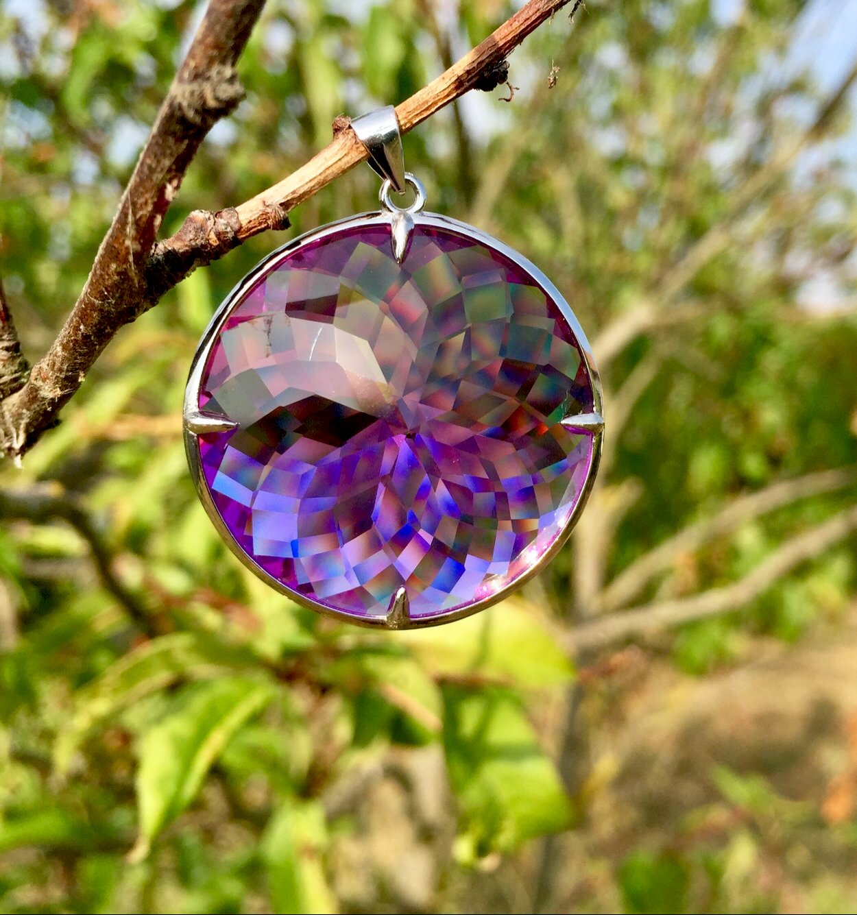Pendentif ANDARA Fleur de vie Flamme Violette 13 g
