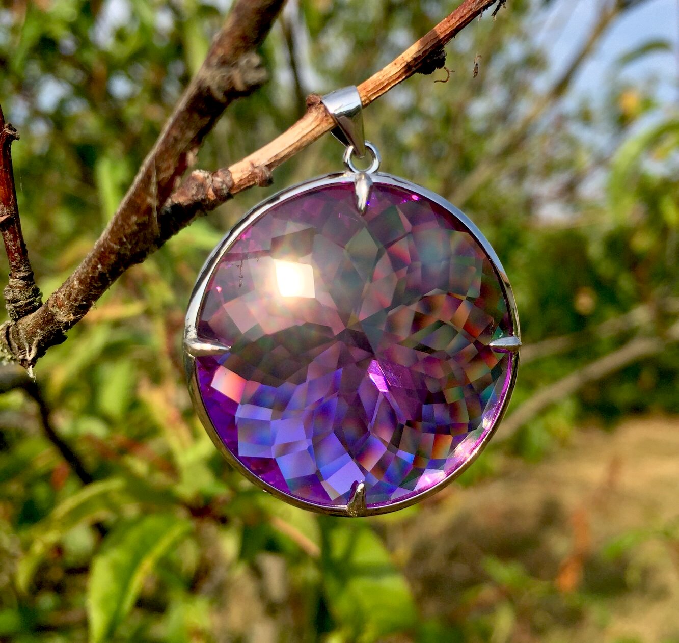 Pendentif ANDARA Fleur de vie Flamme Violette 13 g