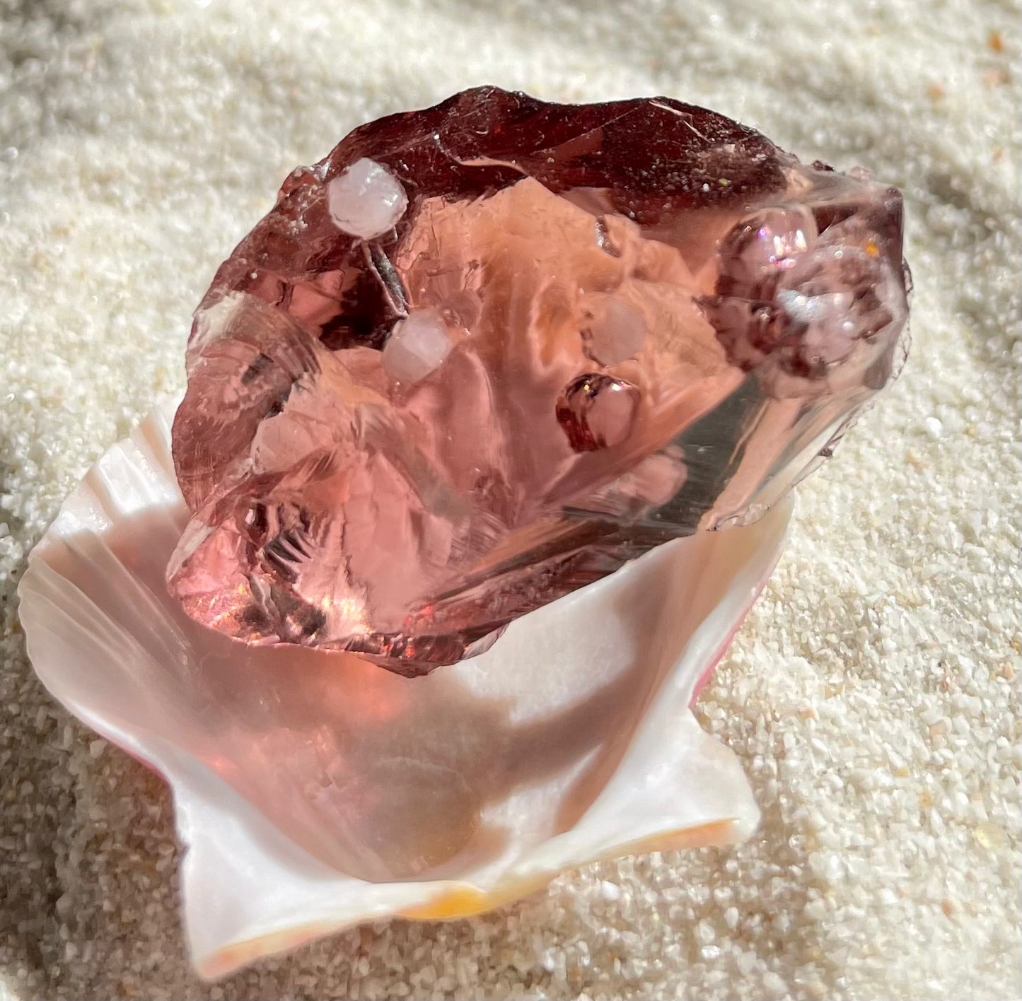 Mini Baby ANDARA rose cendré perlé ~ 12 g ~ minéral monoatomique