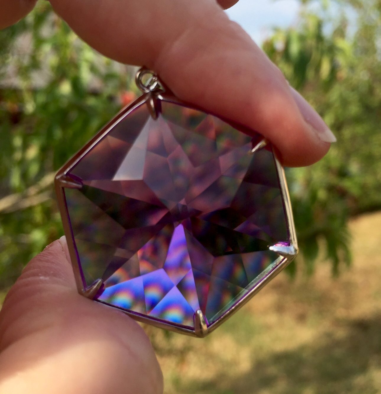 Pendentif ANDARA Coeur radiant Flamme Violette 15 g