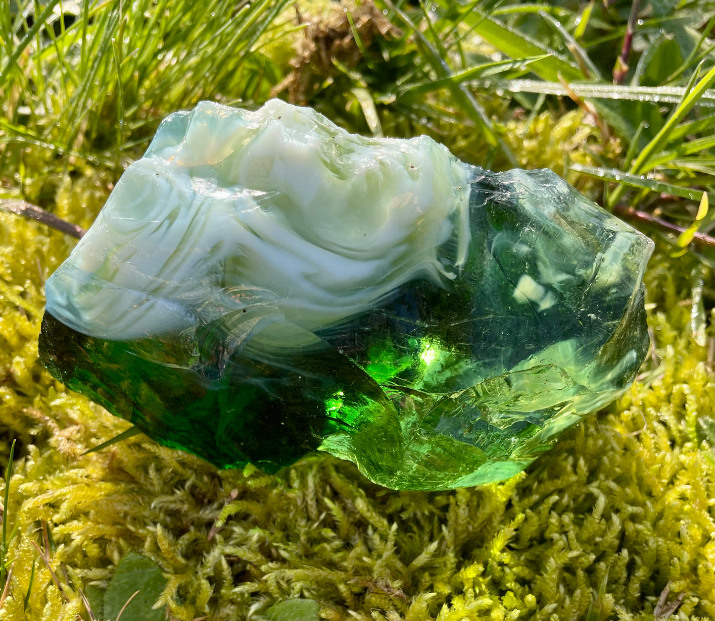 Rare ANDARA Altar Gaïa Émeraude Swirl 400 g ~ cristaux andaras