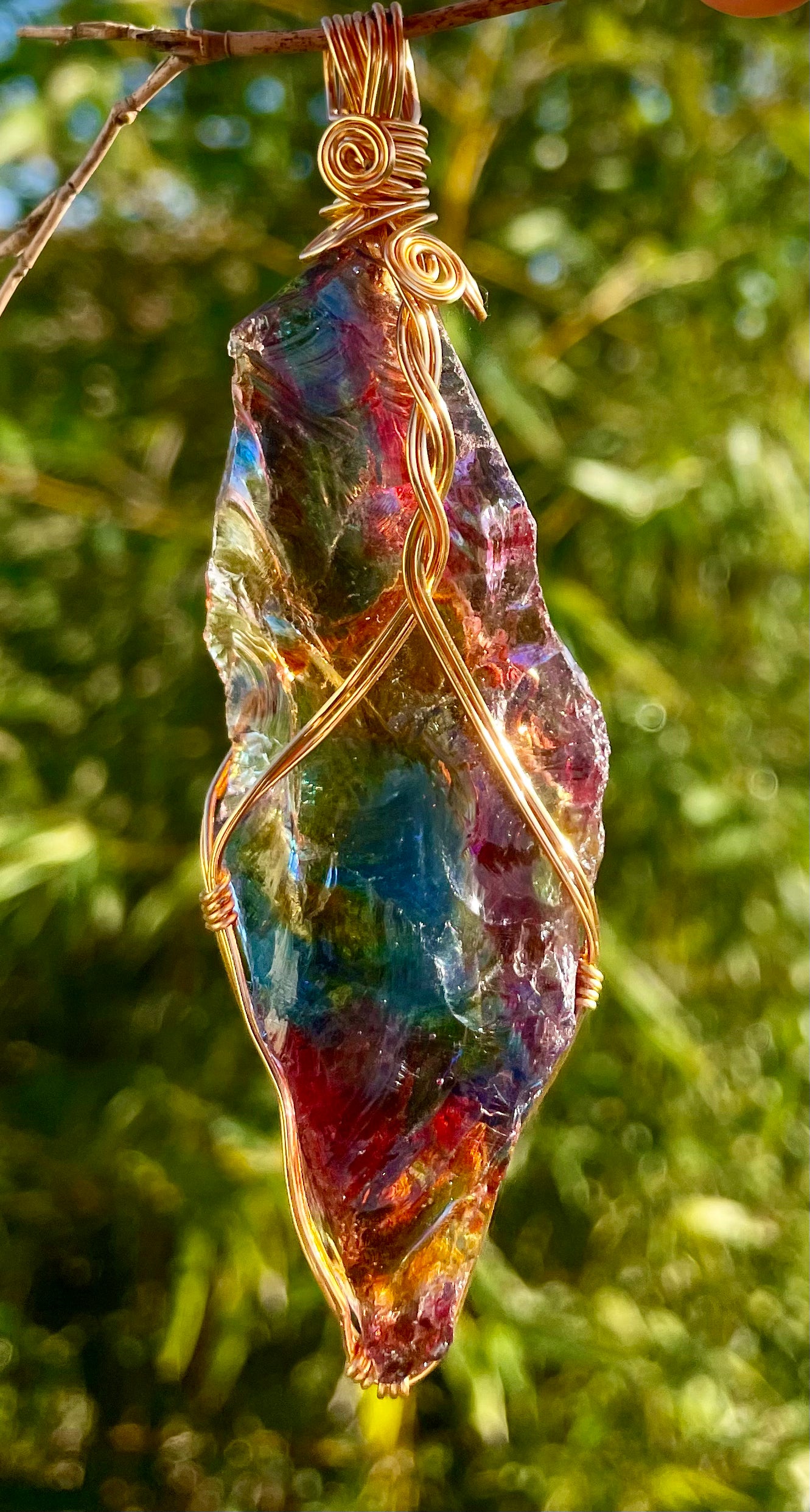 Grand Pendentif ANDARA Arc en Ciel / 43 g / bijou andara