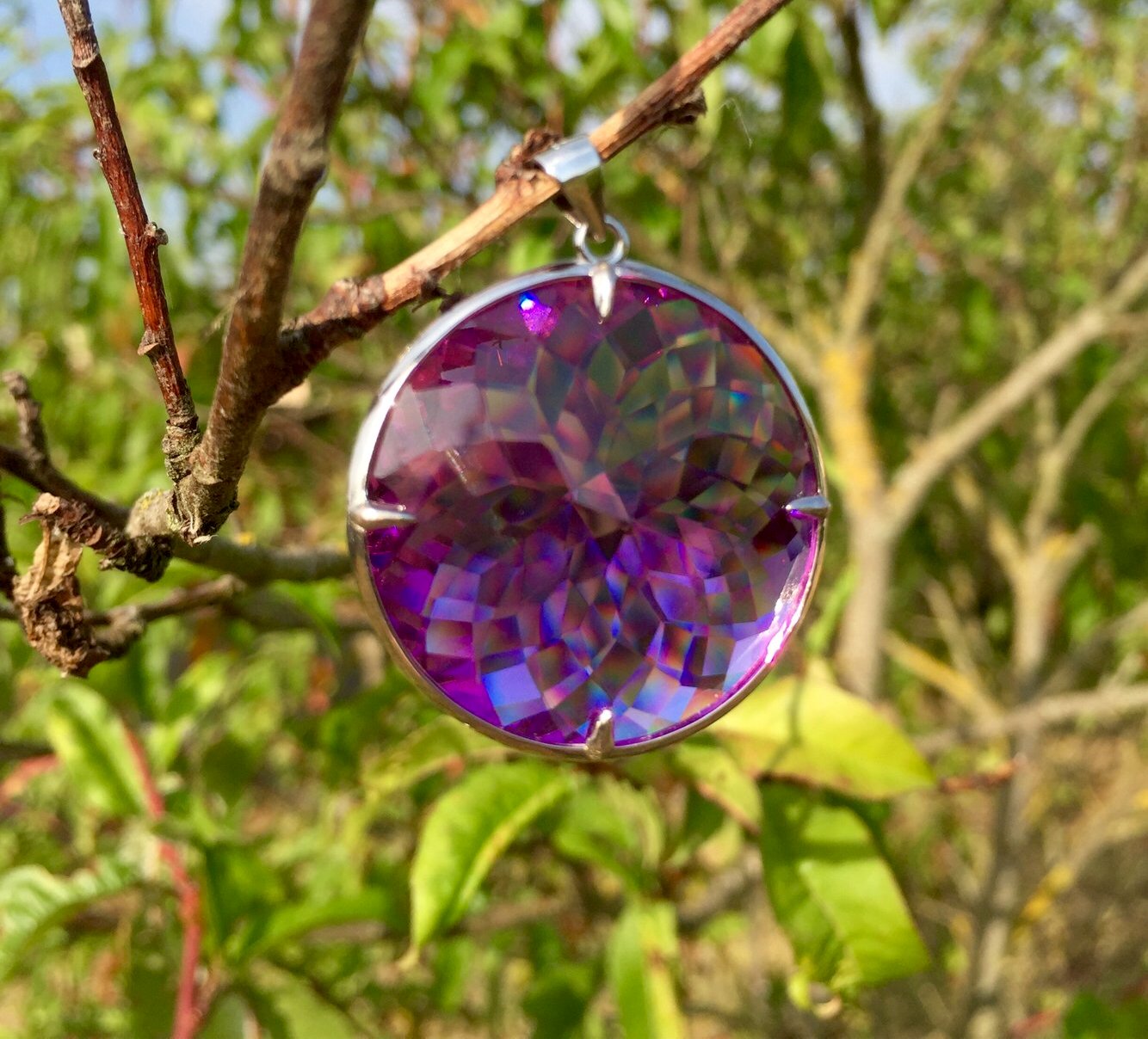 Pendentif ANDARA Fleur de vie Flamme Violette 13 g
