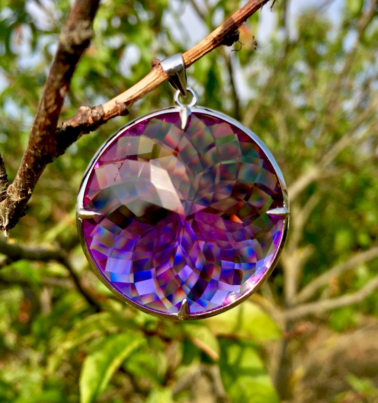 Pendentif ANDARA Fleur de vie Flamme Violette 13 g