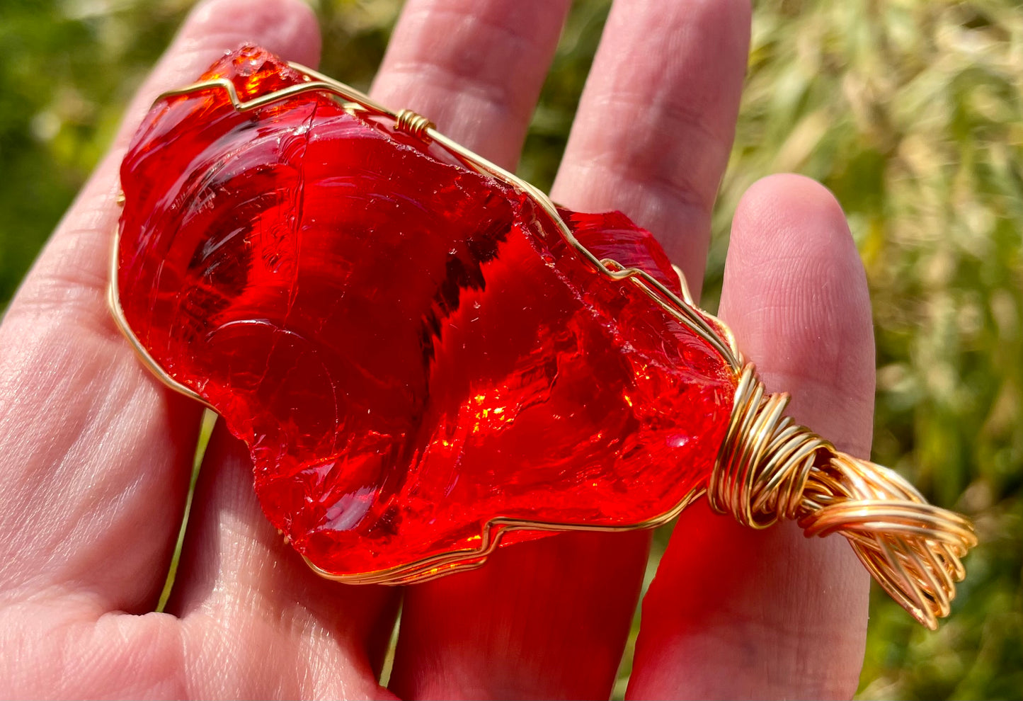 bijou, pendentif, andara, rouge