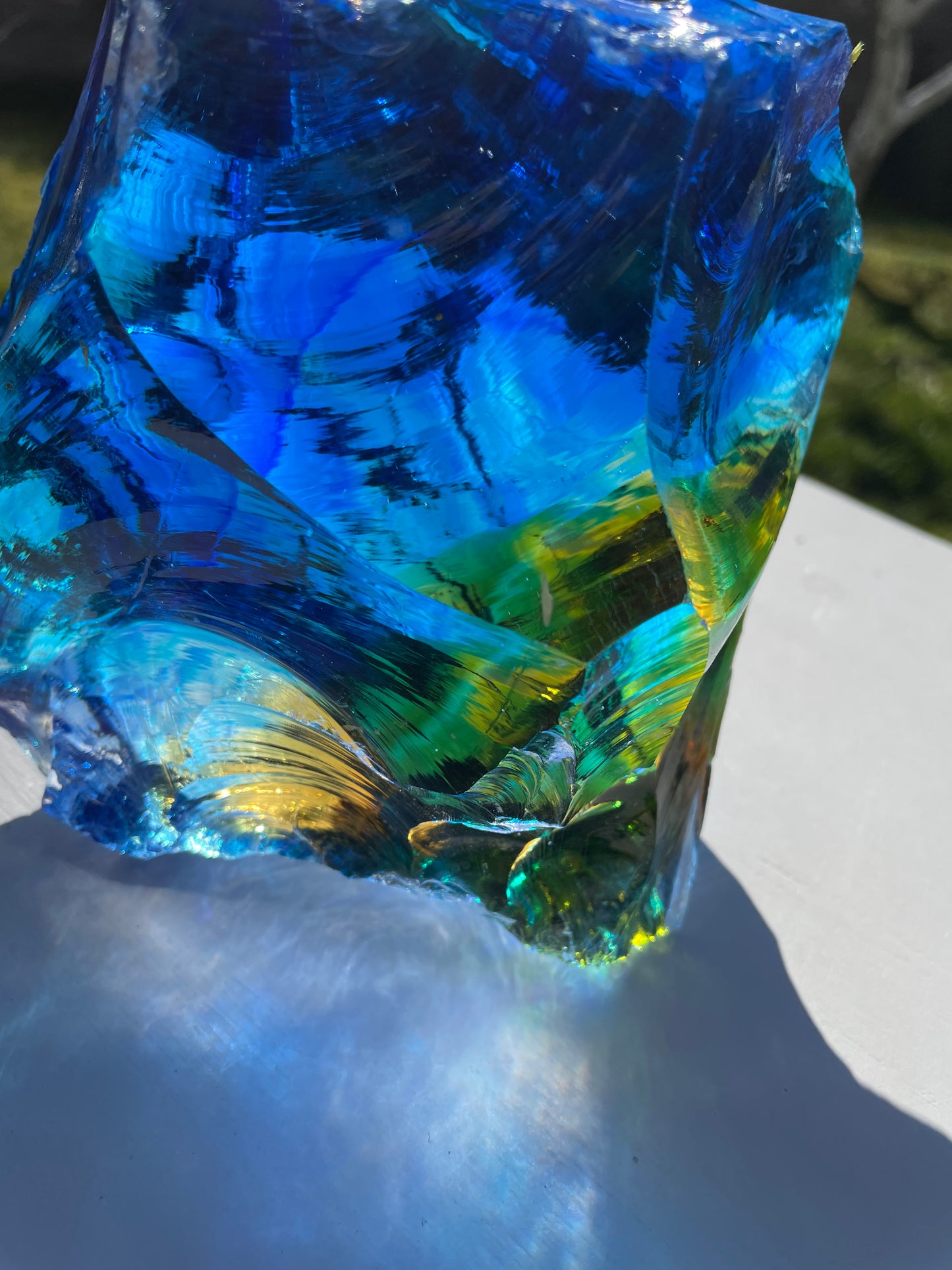 Rare ANDARA• ALTAR Temple Rainbow Bleu 2176 g | cristal quantique 5D