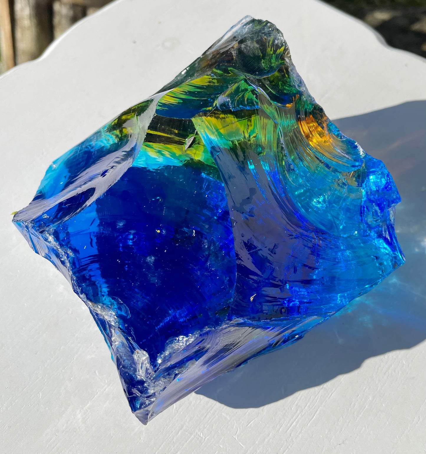 Rare ANDARA• ALTAR Temple Rainbow Bleu 2176 g | cristal quantique 5D