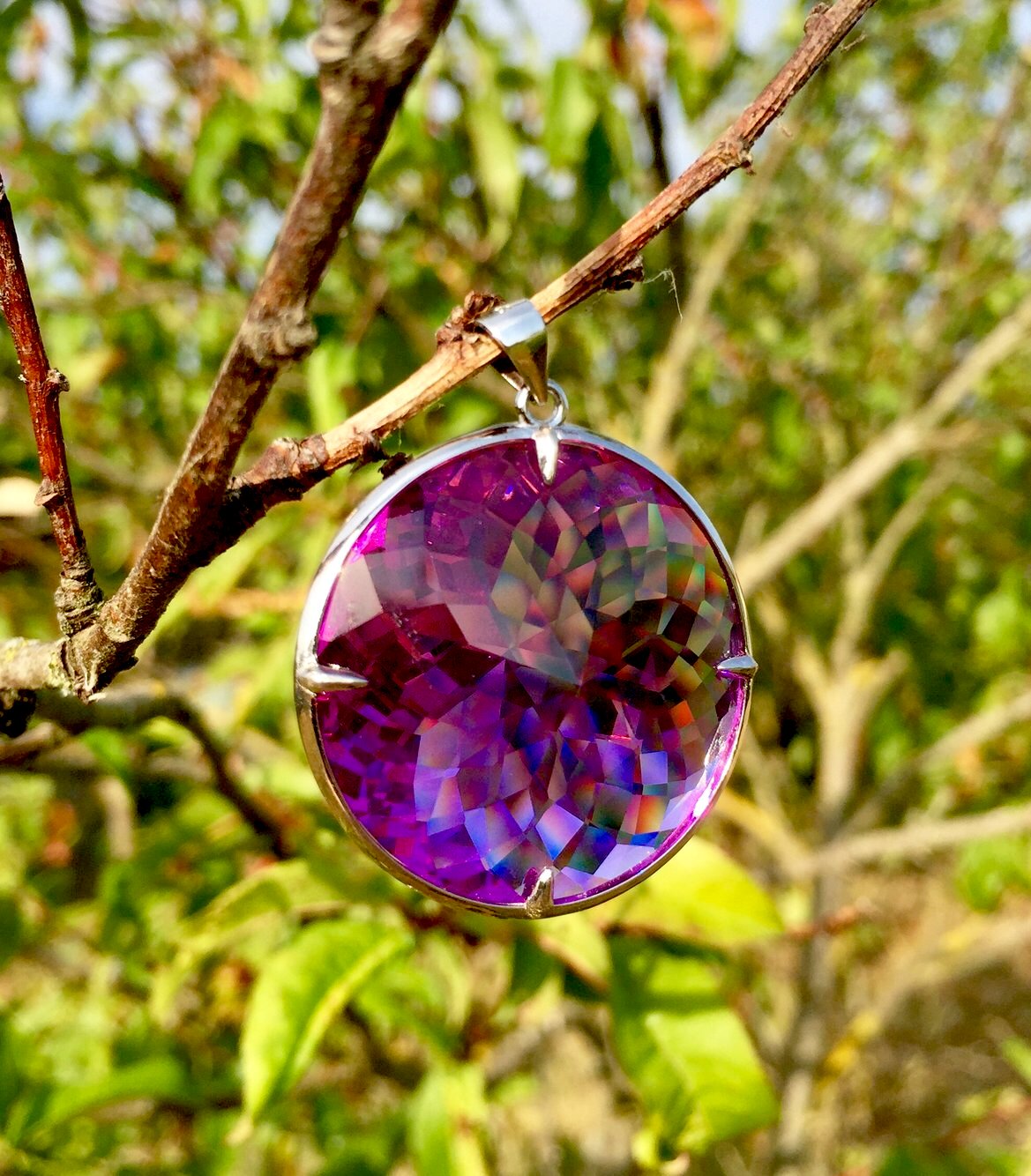 Pendentif ANDARA Fleur de vie Flamme Violette 13 g