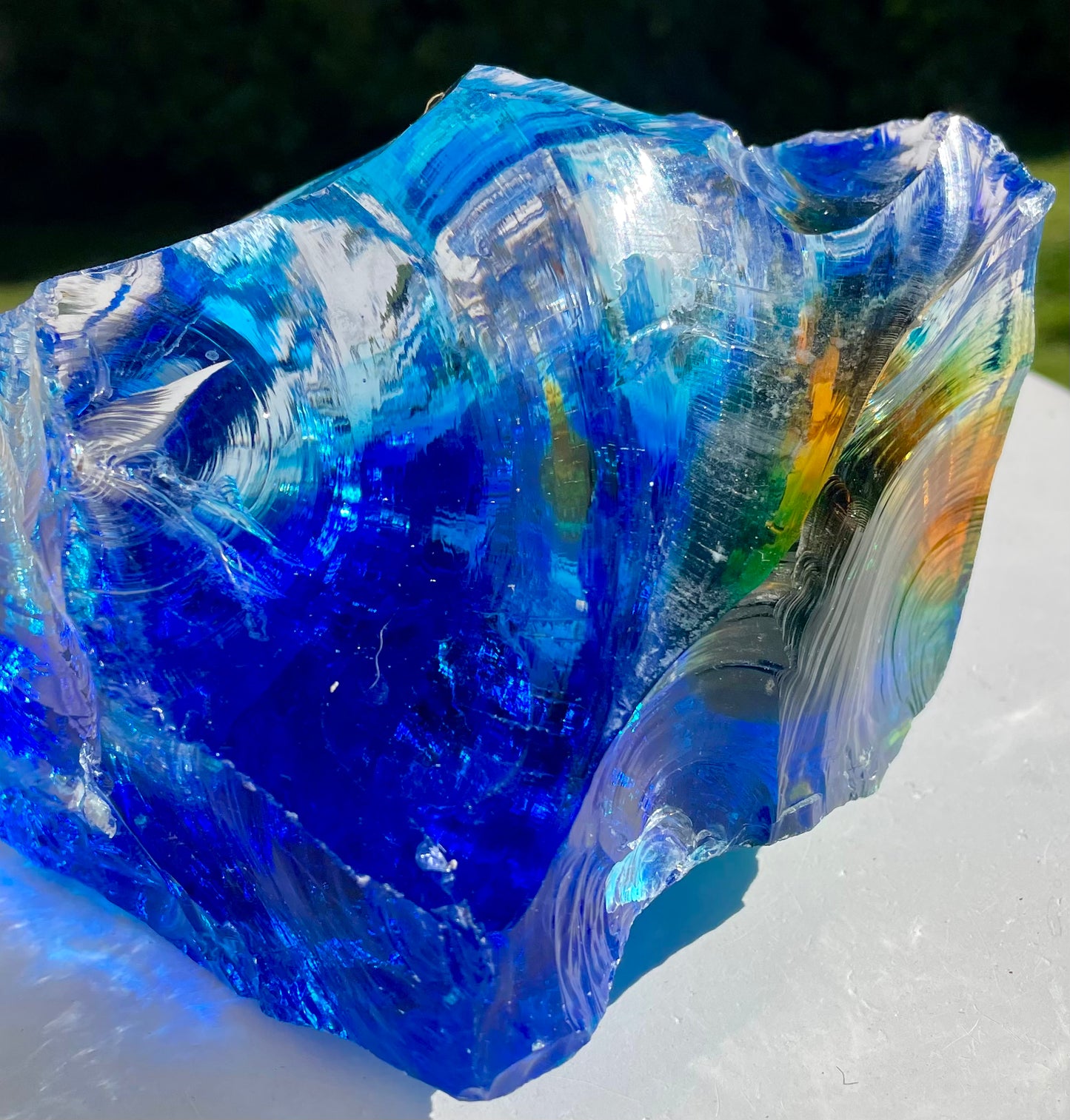 Rare ANDARA• ALTAR Temple Rainbow Bleu 2176 g | cristal quantique 5D