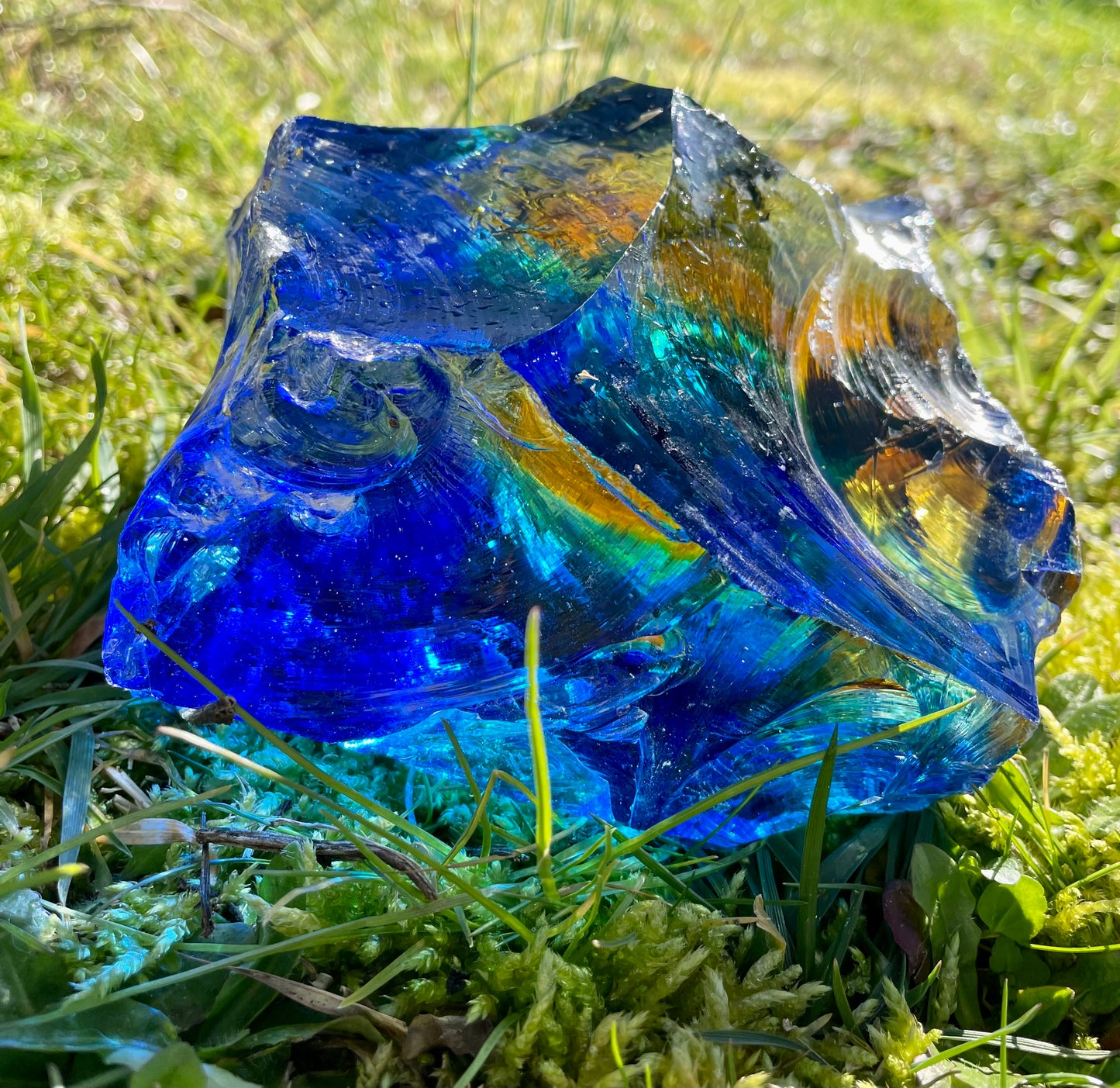 Rare ANDARA• ALTAR Temple Rainbow Bleu 2176 g | cristal quantique 5D