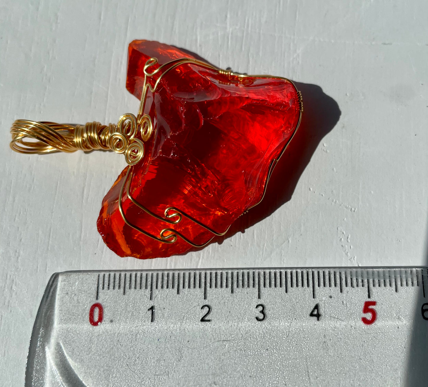 Pendentif ANDARA COEUR du feu solaire de la création 24 g