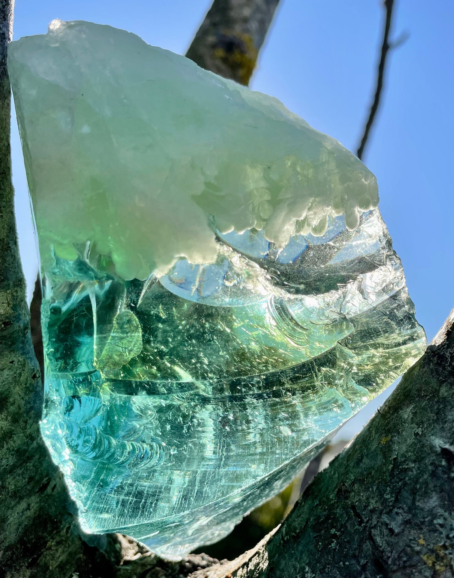 Rare ANDARA Altar atypique Aqua Ice 702 g ~ Cristal quantique 5D