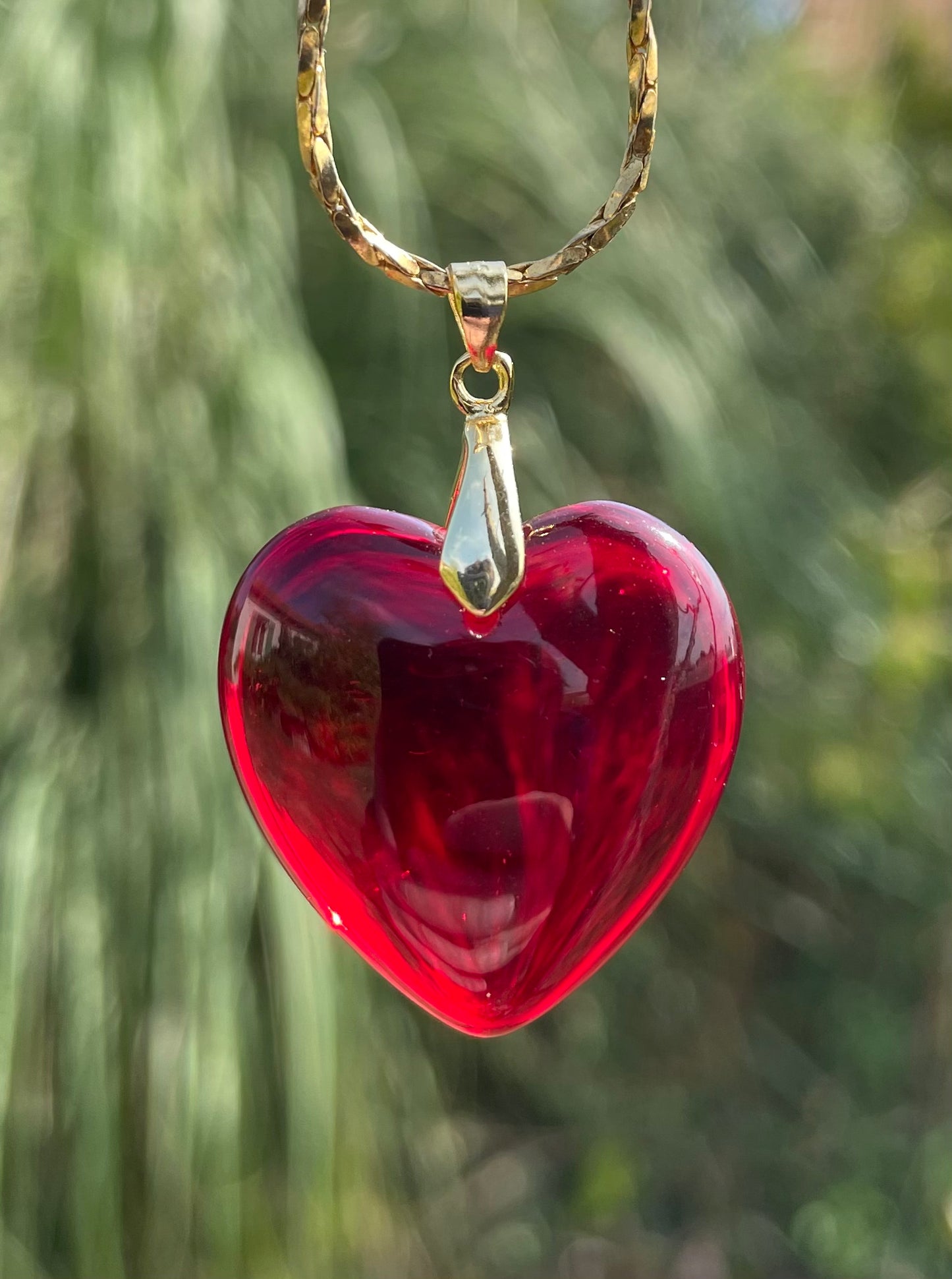 Petit Pendentif ANDARA Coeur "Framboise des Fées"