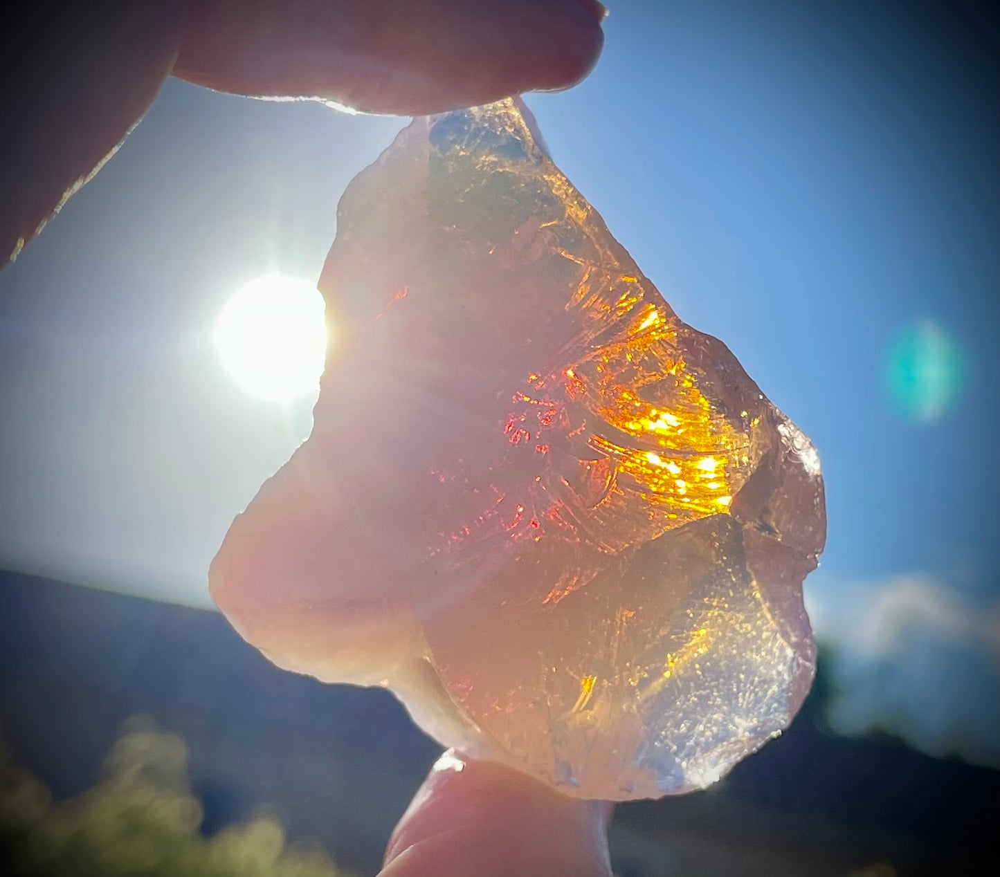 Rare ANDARA bicolore Divine Shekina 46 g ~ minéraux et cristaux