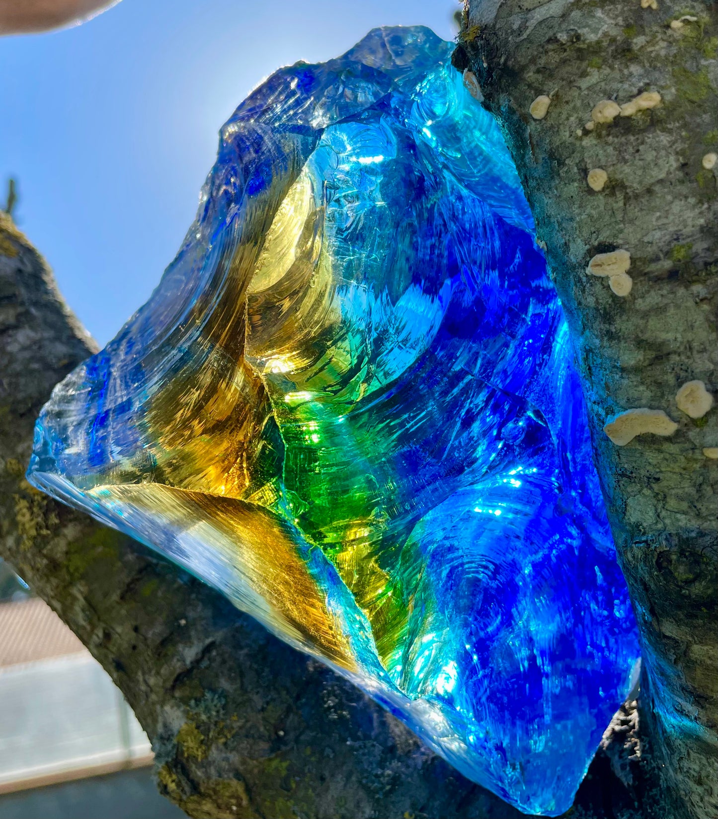 Rare ANDARA• ALTAR Temple Rainbow Bleu 2176 g | cristal quantique 5D