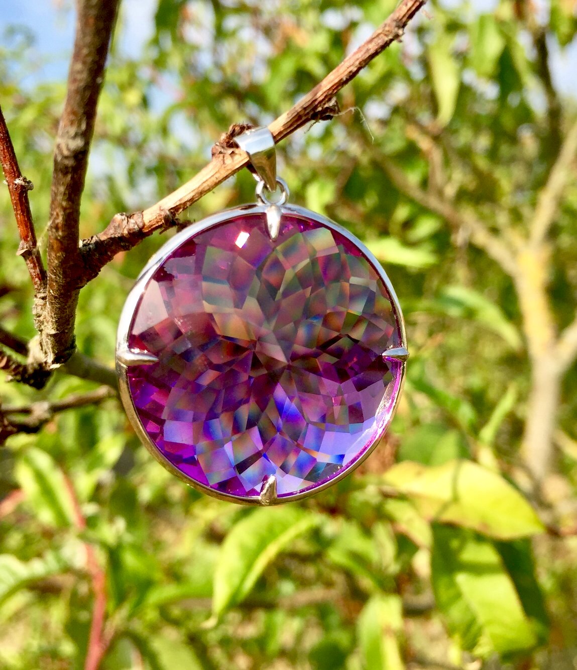 Pendentif ANDARA Fleur de vie Flamme Violette 13 g