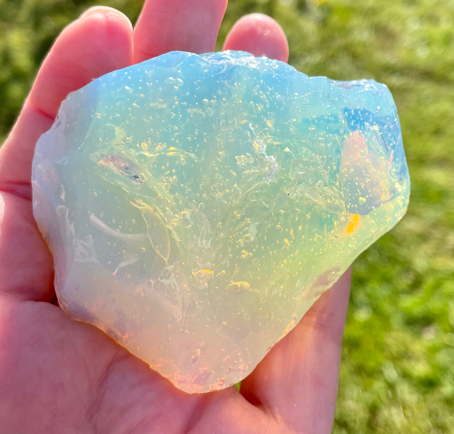 ANDARA• Diamant Cristallin SeaFoam : Lignée des origines 168 g | Cristaux quantiques 5D