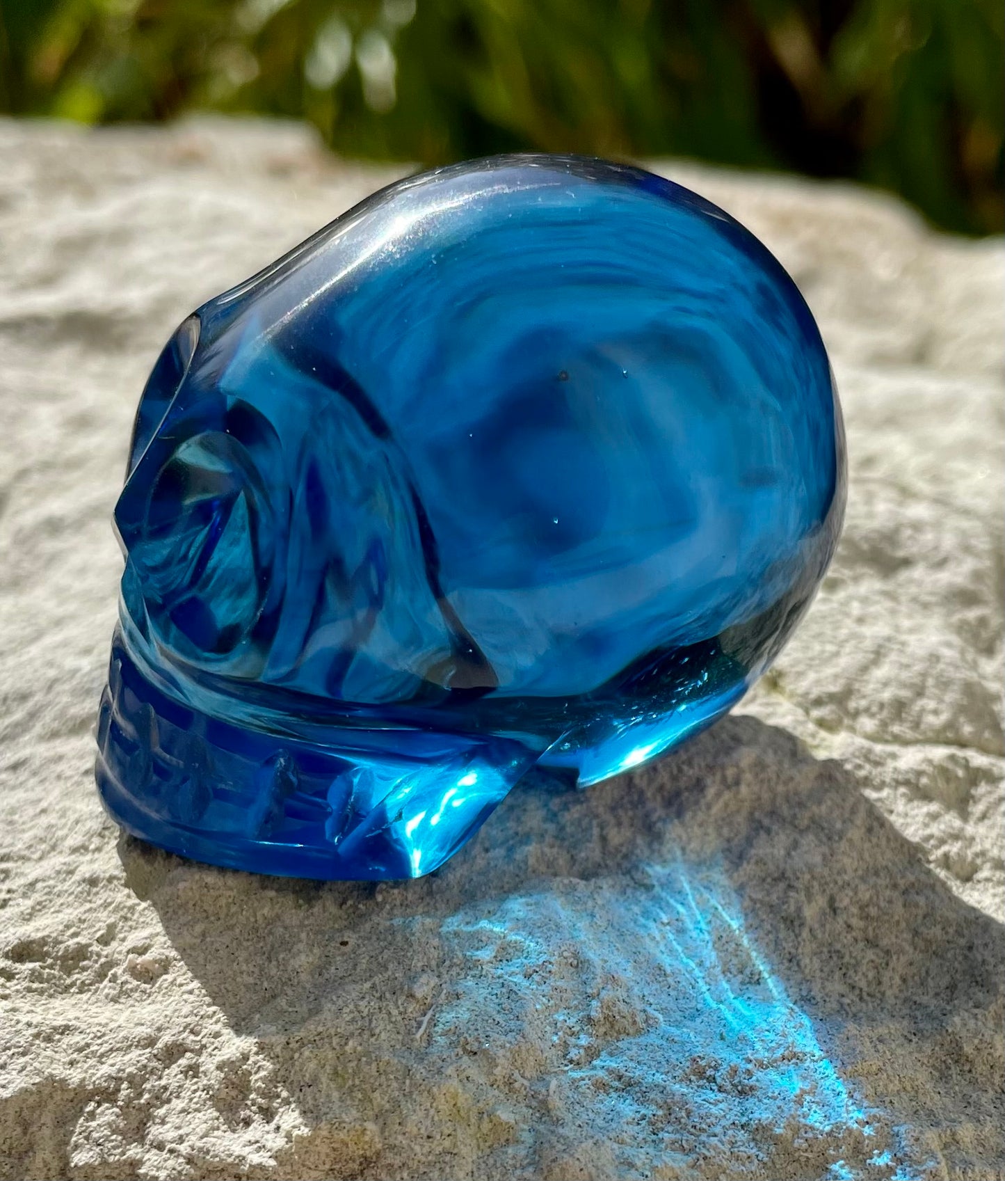 ANDARA onde de forme Crâne cristal Bleu