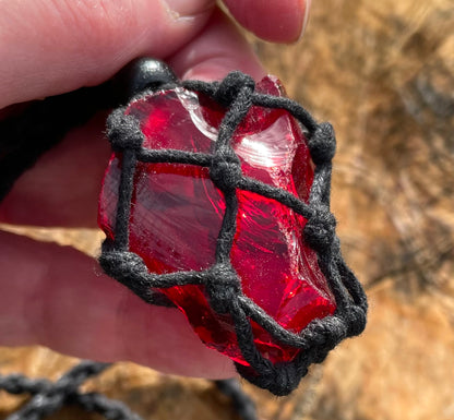 Pendentif d'intention : ANDARA ~ Fraise des bois Emeraude | 17 g