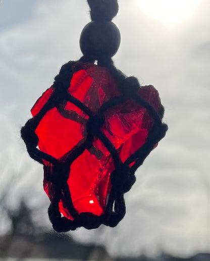 Pendentif d'intention : ANDARA ~ Fraise des bois Emeraude | 17 g