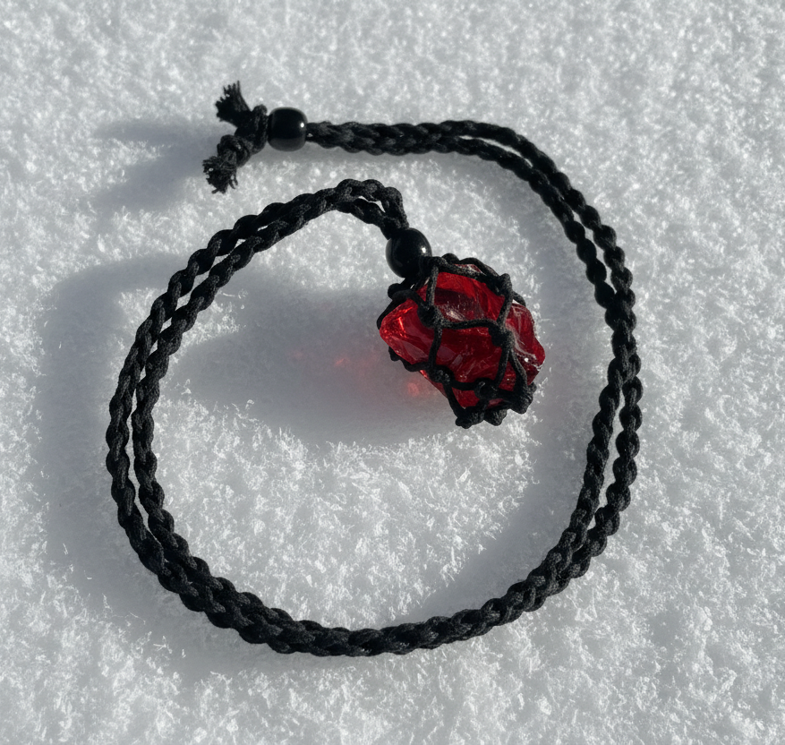 Pendentif d'intention : ANDARA | rose ambré  | 19 g
