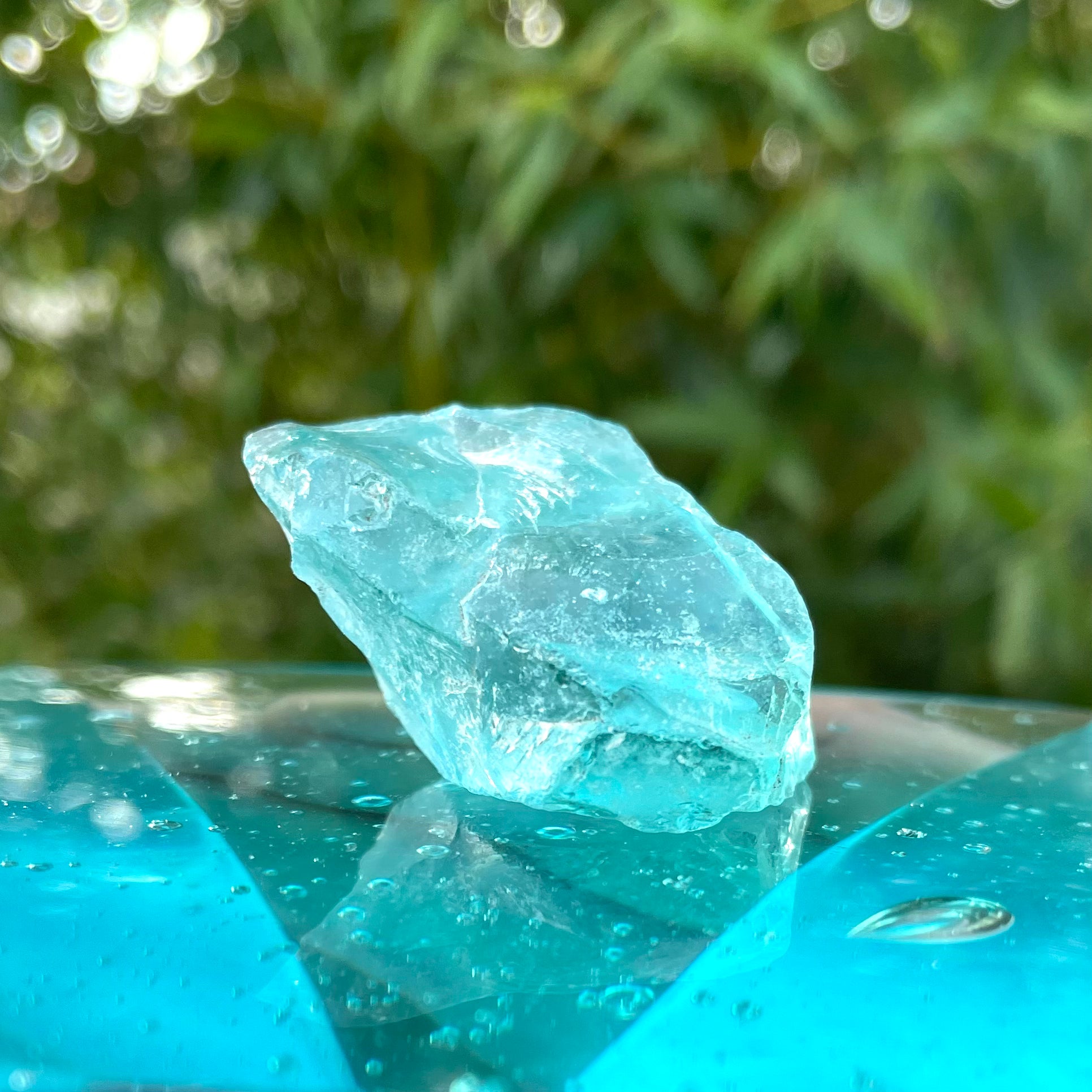 Rare Cristal bleu vert ETHERIUM ~ 20 g  | minéral Afrique ANDARA