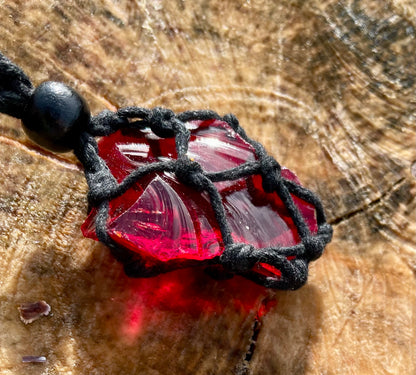 Pendentif d'intention : ANDARA ~ Fraise des bois Emeraude | 17 g