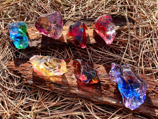 Rainbow hybride | Lot pierre cristalline ANDARA ~ 646 g, andara arc en ciel