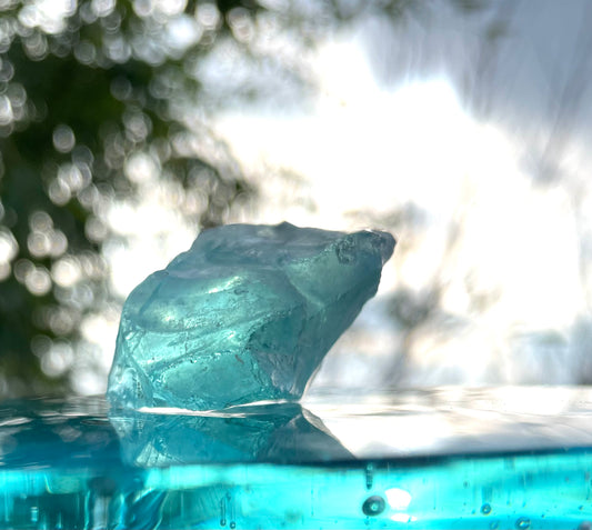 Rare Cristal bleu vert ETHERIUM ~ 20 g  | minéral Afrique ANDARA
