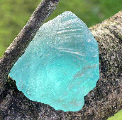 Rare Cristal bleu vert ETHERIUM ~ 28 g  | minéral Afrique ANDARA | R7