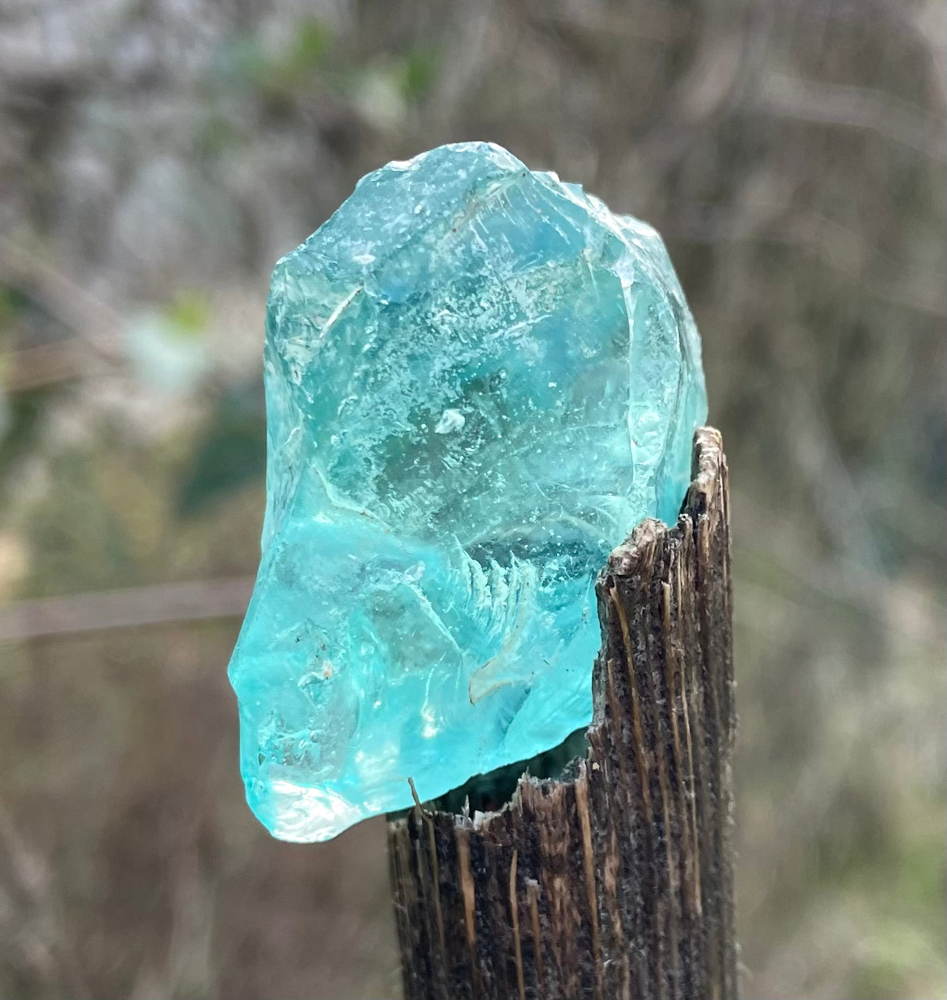 Rare Cristal bleu vert ETHERIUM ~ 20 g  | minéral Afrique ANDARA | R3