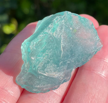 Rare Cristal bleu vert ETHERIUM ~ 21 g  | minéral Afrique ANDARA | A241