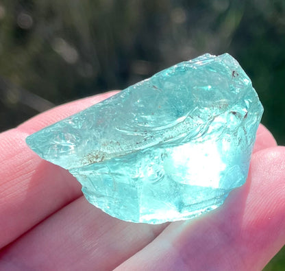 Rare Cristal bleu vert ETHERIUM ~ 21 g  | minéral Afrique ANDARA | A241