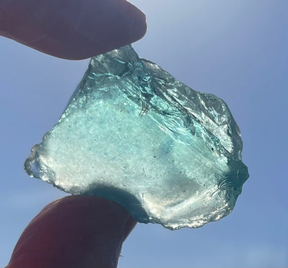 Rare Cristal bleu vert ETHERIUM ~ 21 g  | minéral Afrique ANDARA | A241