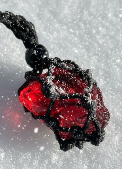 Pendentif d'intention : ANDARA | rose ambré  | 19 g
