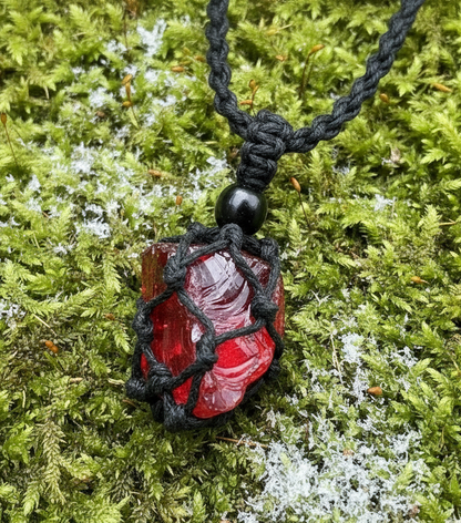 Pendentif d'intention : ANDARA | rose ambré  | 19 g