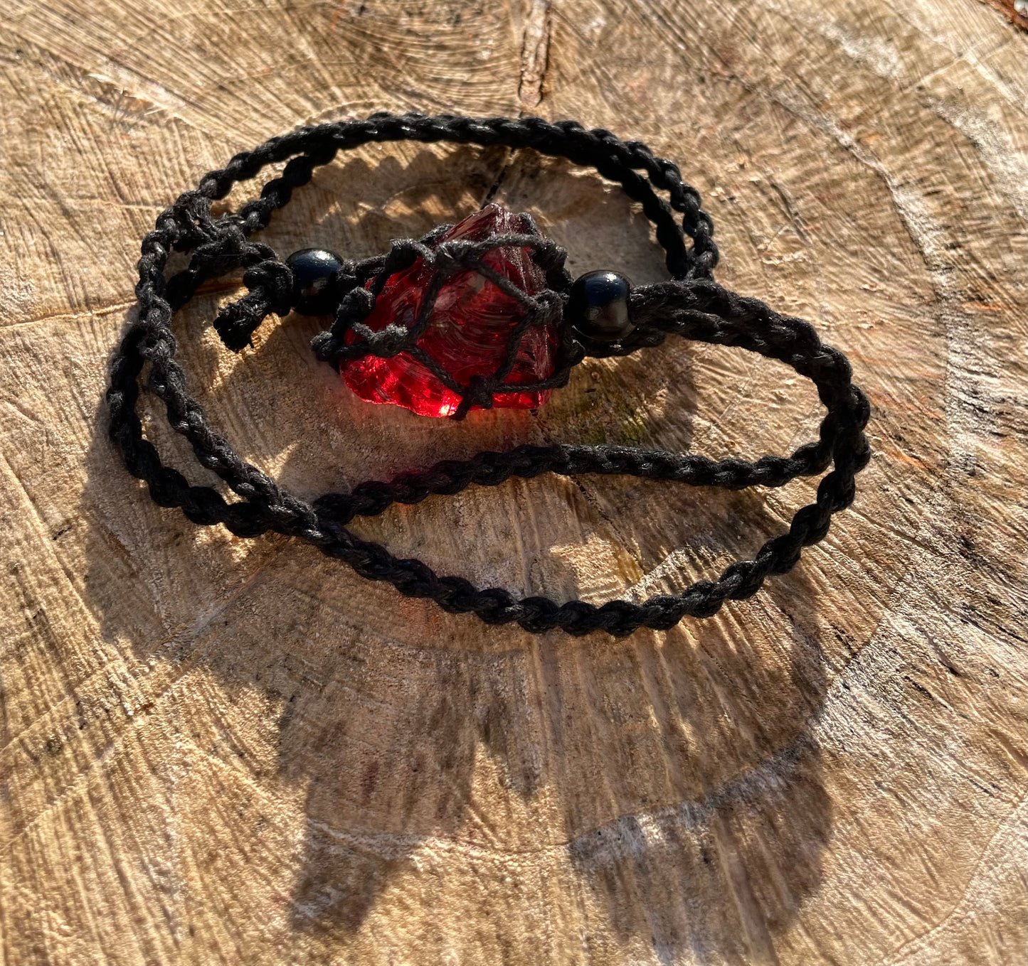 Pendentif d'intention : ANDARA | rose ambré  | 19 g