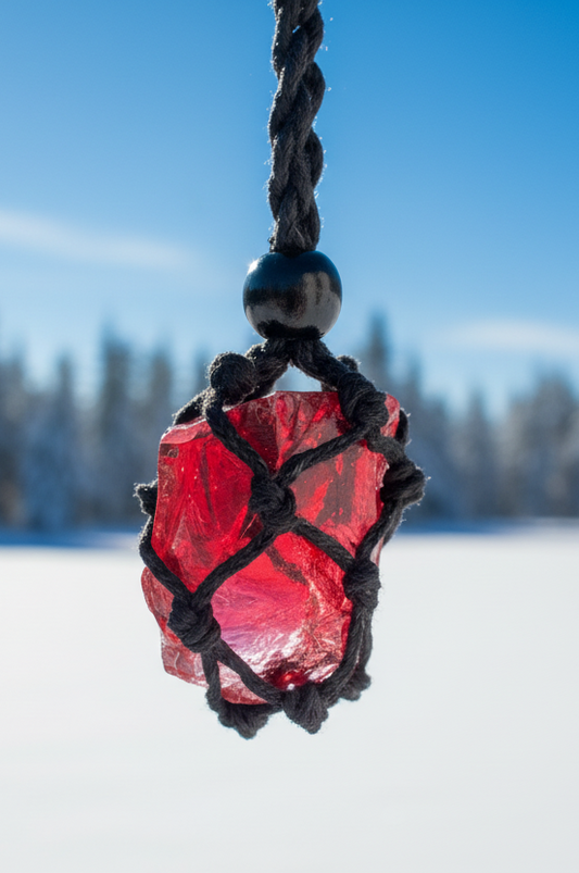 Pendentif d'intention : ANDARA | rose ambré  | 19 g