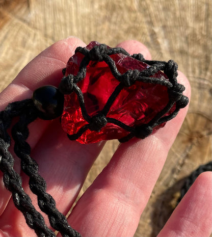 Pendentif d'intention : ANDARA | rose ambré  | 19 g