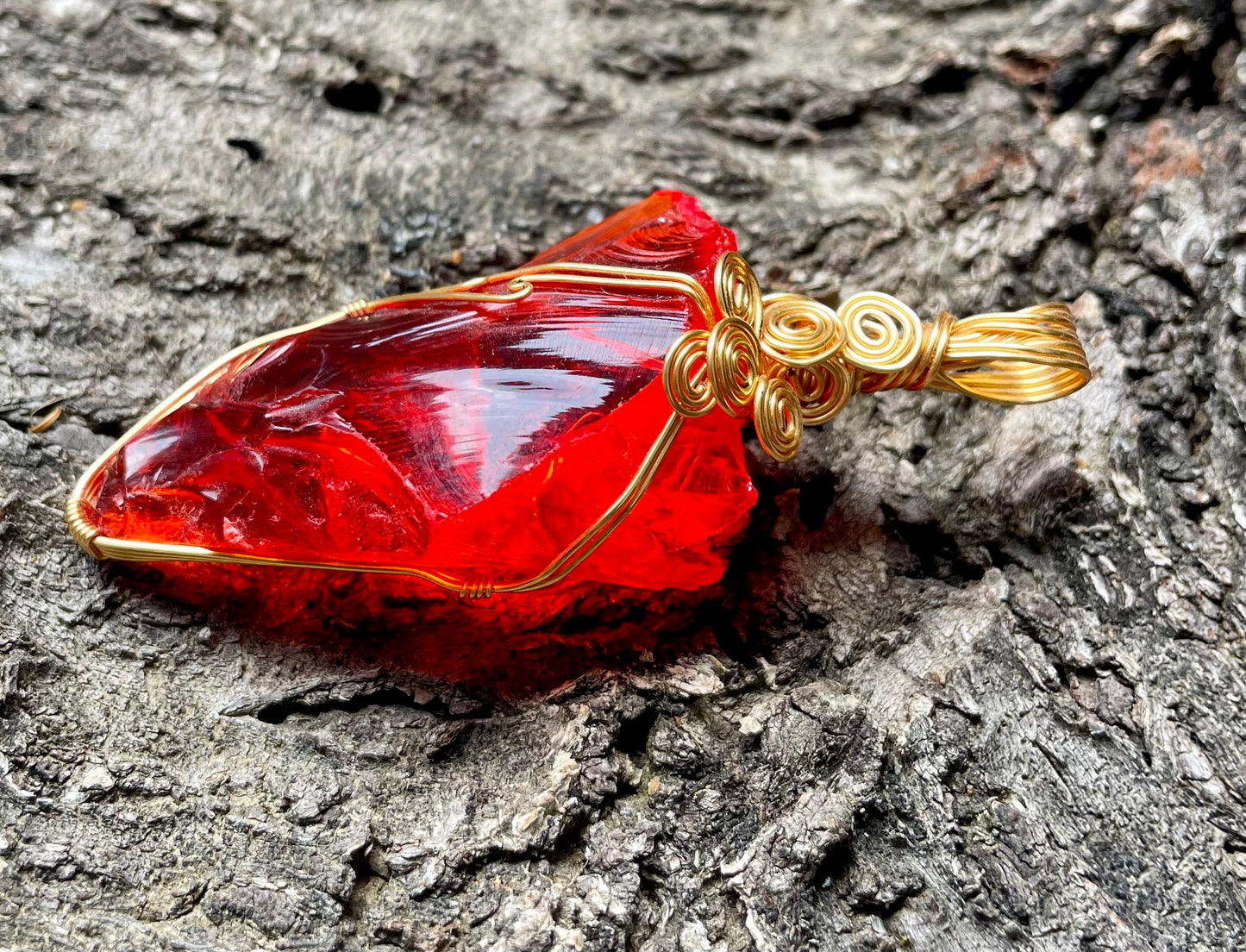 Pendentif ANDARA Feu Solaire 23 g | Cristal 5D / 777 •