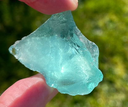 Rare Cristal bleu vert ETHERIUM ~ 21 g  | minéral Afrique ANDARA | A241