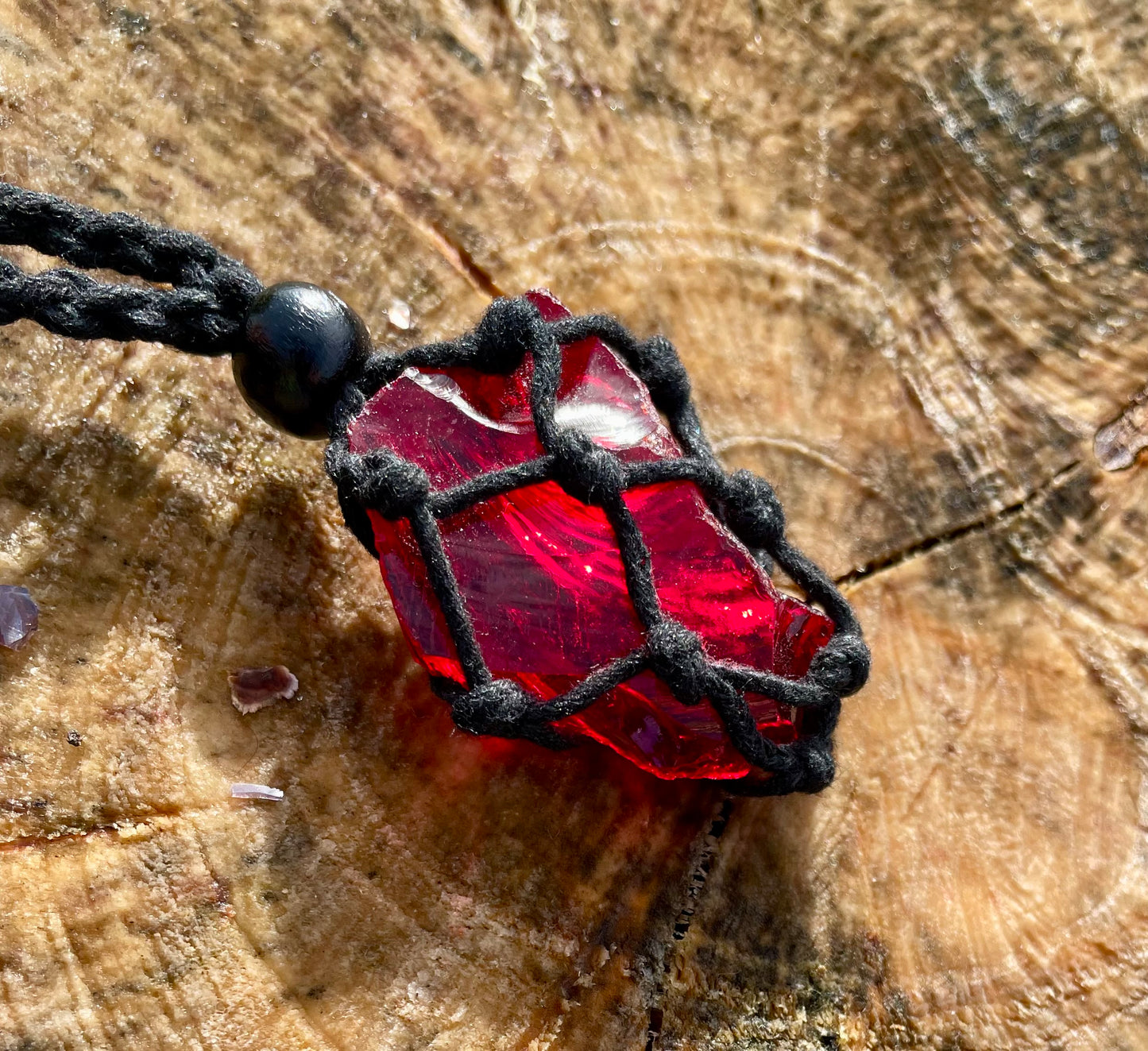 Pendentif d'intention : ANDARA ~ Fraise des bois Emeraude | 17 g