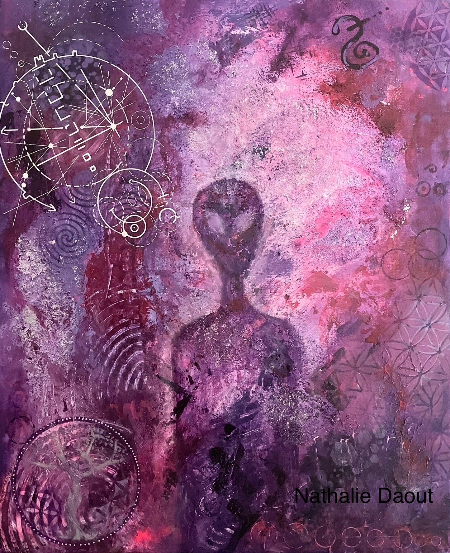 Le Messager du rayon violet | Peinture vibratoire